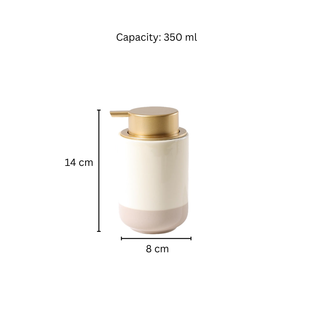 Haze Ceramic Soap Dispenser - Cream Taupe