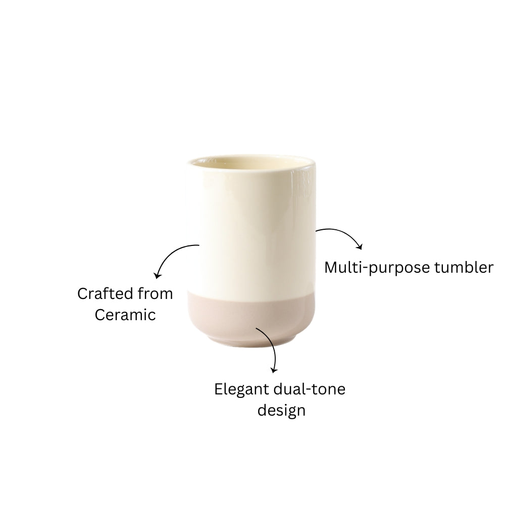 Haze Ceramic Toothbrush Tumbler - Cream Taupe