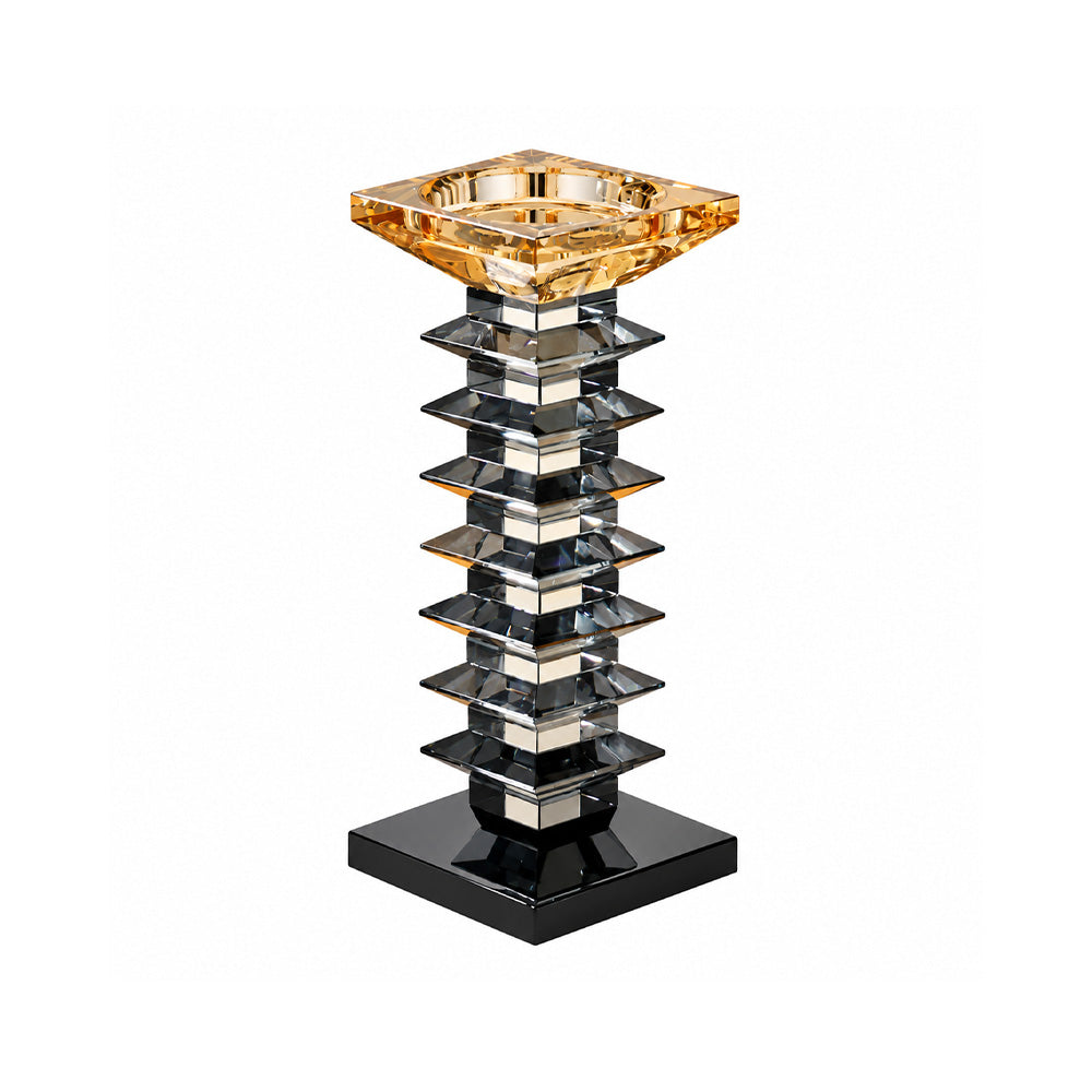 Helios Crystal Candle Holder Large - Earthy