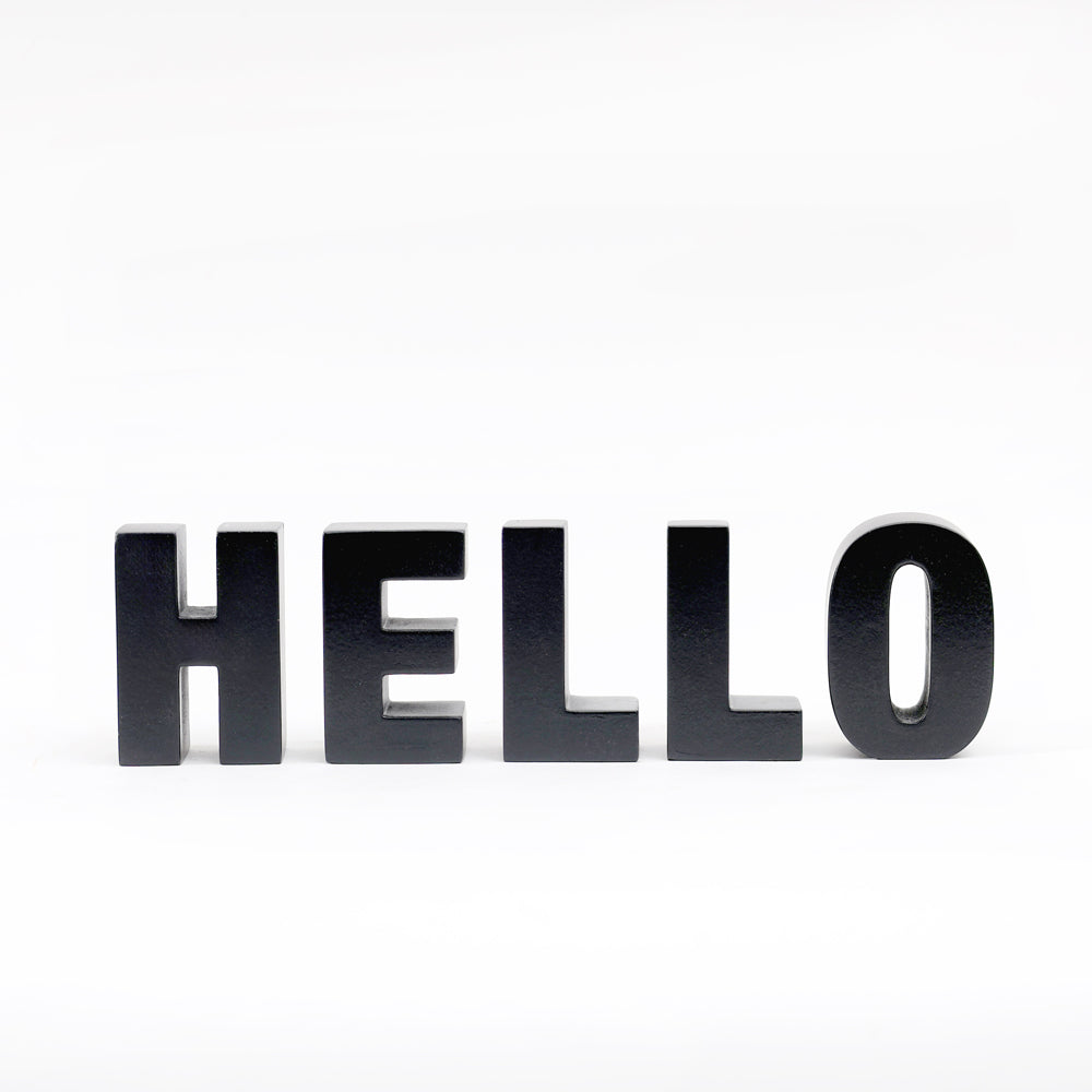 Hello Concrete Decorative Sculpture Mini - Black