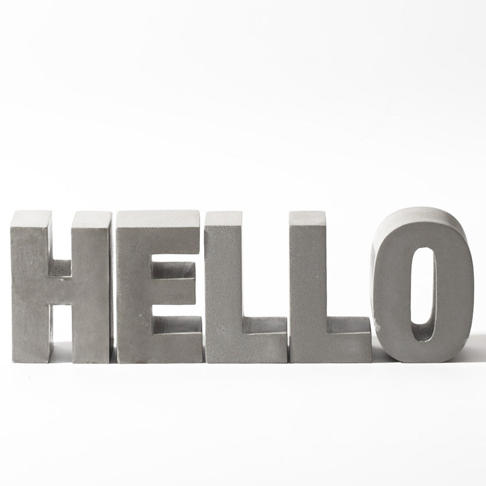 Hello Concrete Decorative Accent - Dark Grey