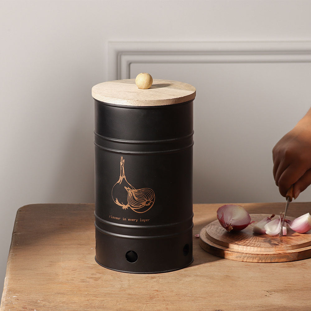 Helm Onion Storage Bin Large - Black
