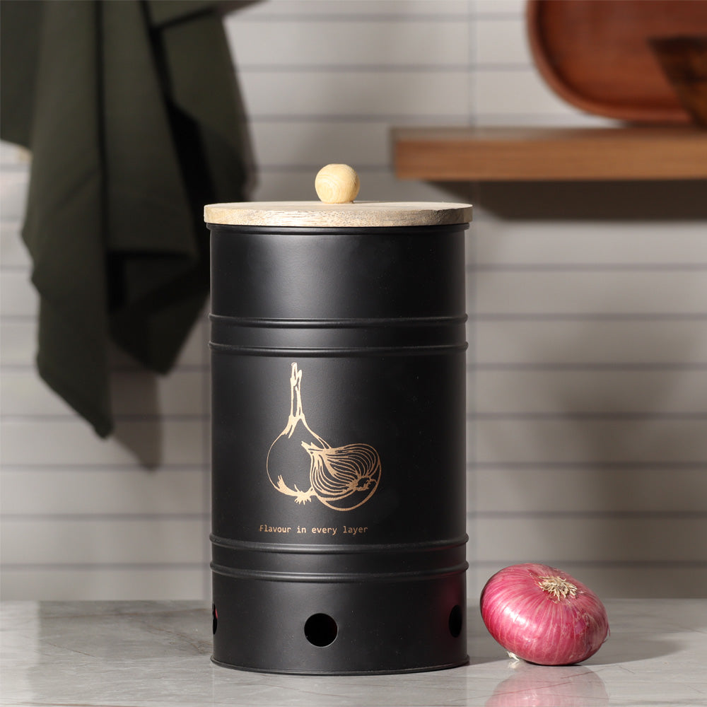 Helm Onion Storage Bin Large - Black