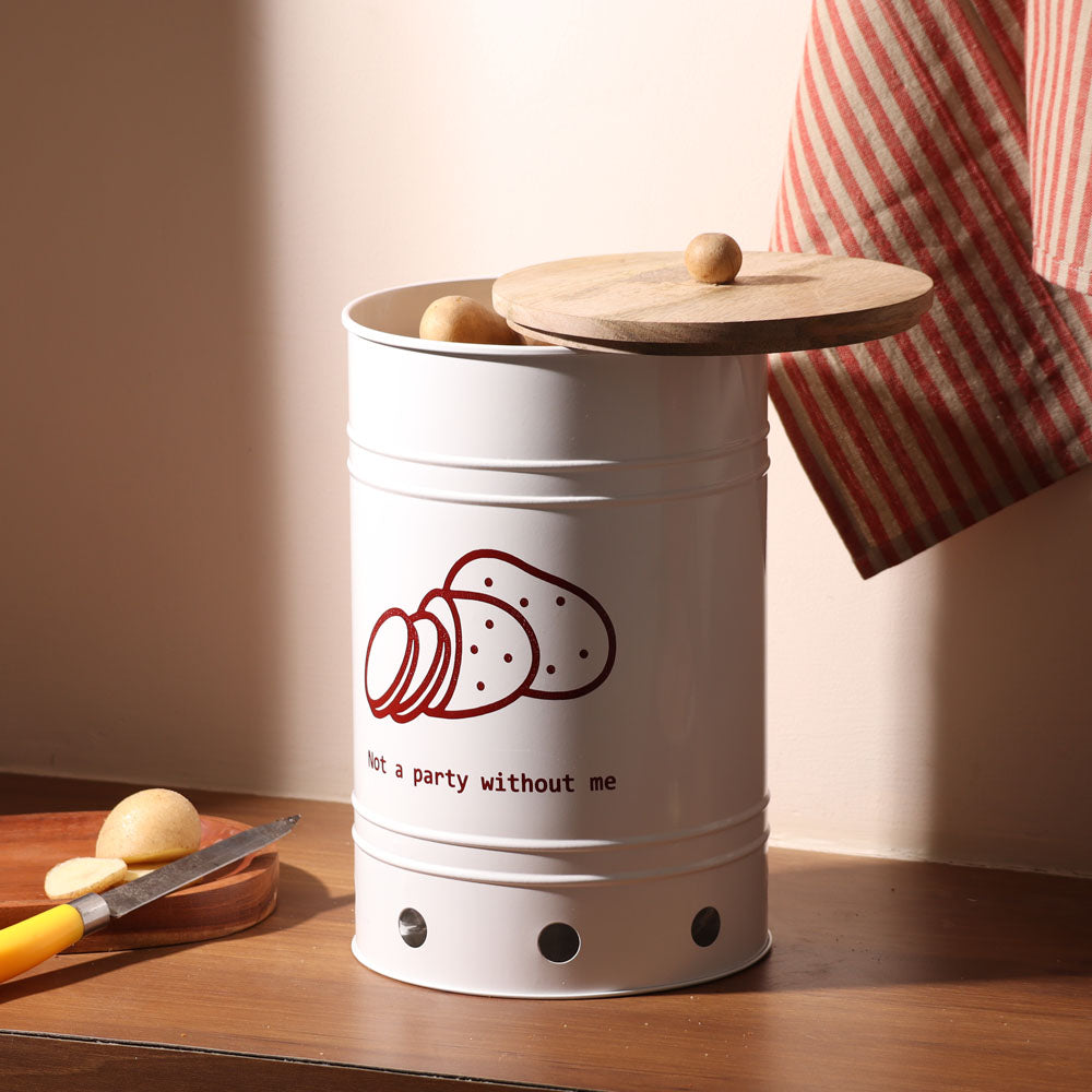 Helm Potato Storage Bin Large - White