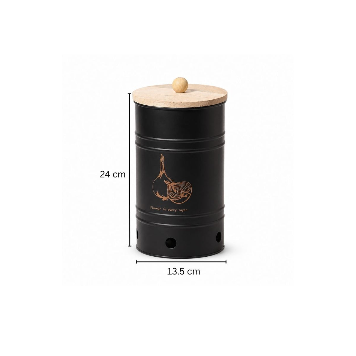 Helm Onion Storage Bin Large - Black