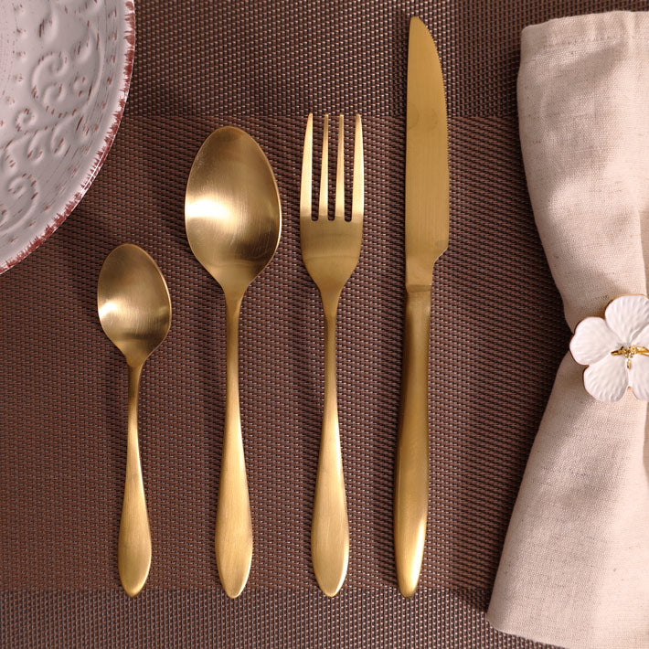 Herald 24-piece Cutlery Set - Matte Gold