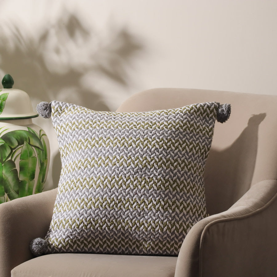 Geometric Contemporary Sofa Pillows Herringbone Textured