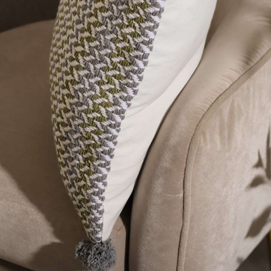 Herringbone Textured Cushion Cover 45x45cm - Grey