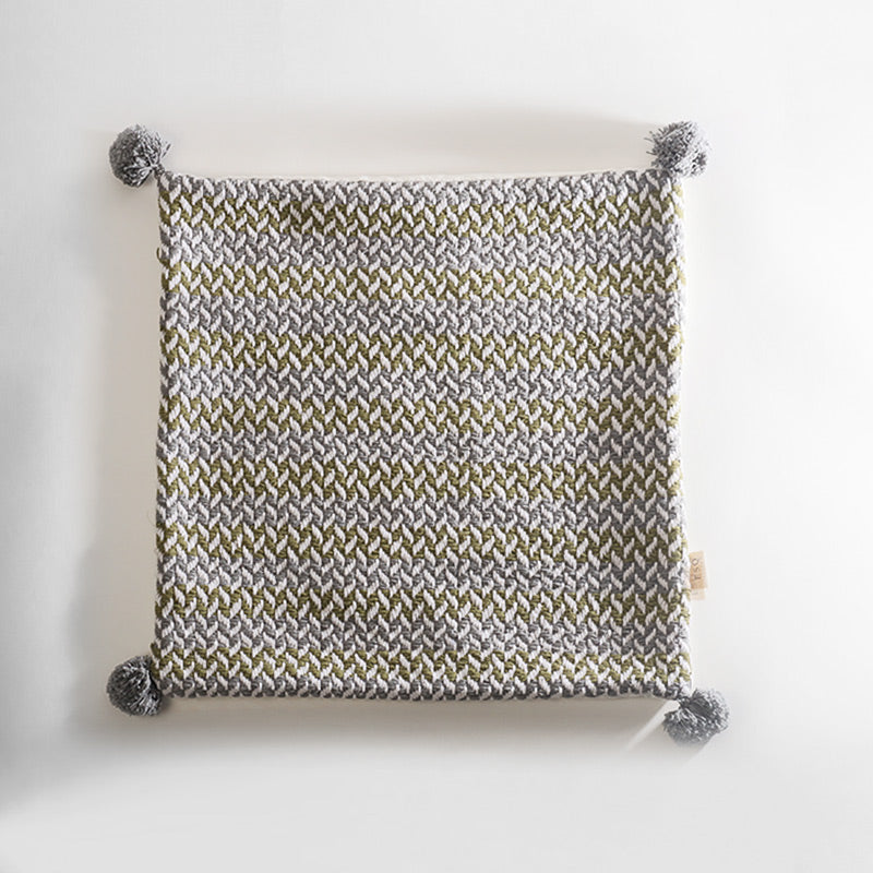 Herringbone Textured Cushion Cover 45x45cm - Grey