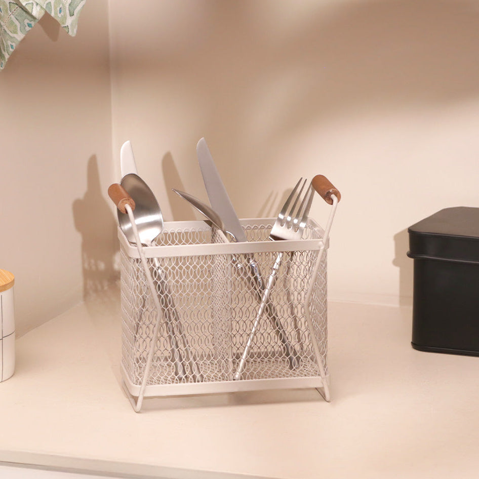 Hex Cutlery Drainer and Holder - Taupe Natural