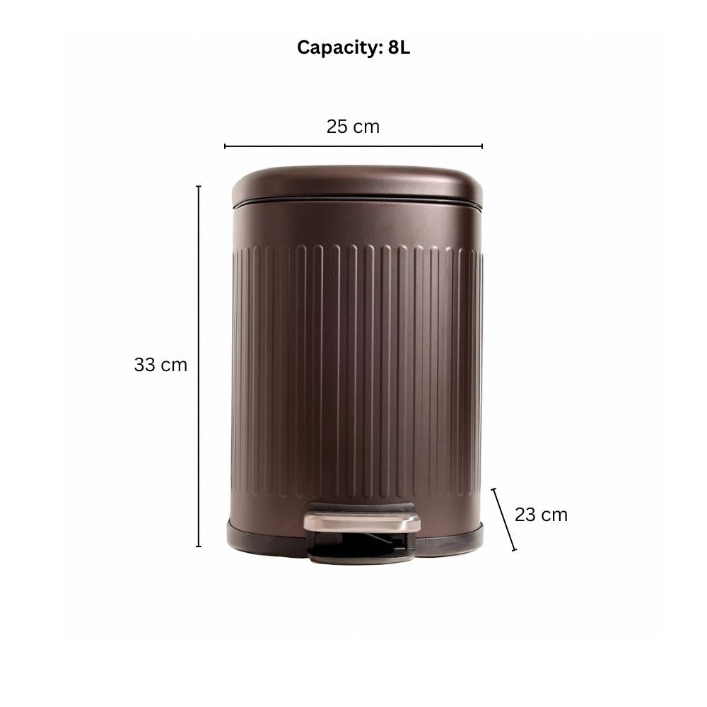 Hexa Sqround Pedal Bin 8L - Metallic Brown