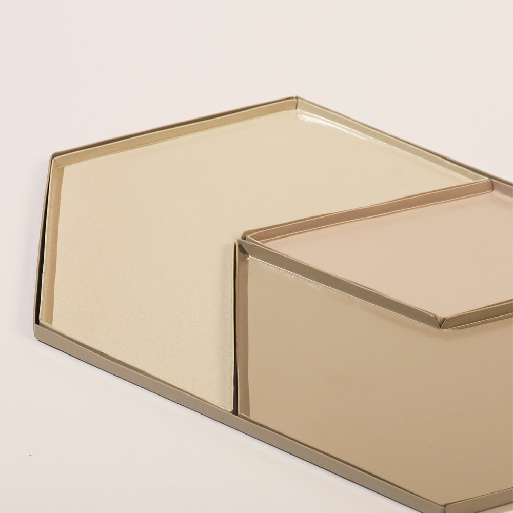 Hexagon Metal Desk Tray Set - Taupe