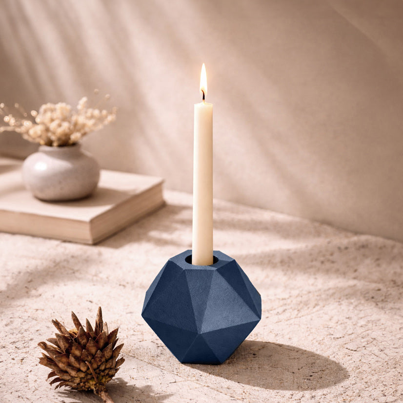 Hexagon Nimble Candle Holder - Blue