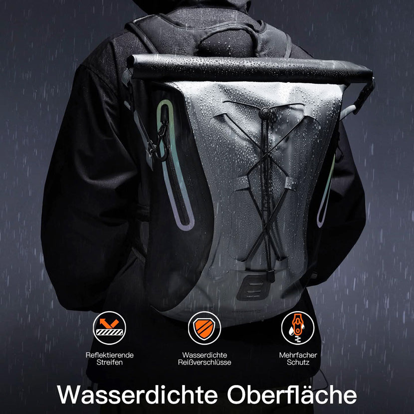 RollTop Expandable Backpack 25-30L - Grey Black