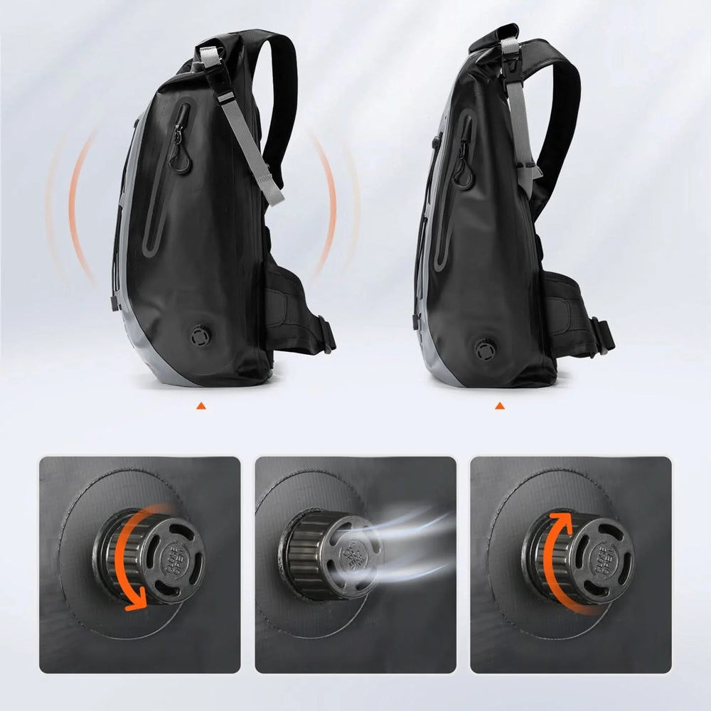 RollTop Expandable Backpack 25-30L - Grey Black