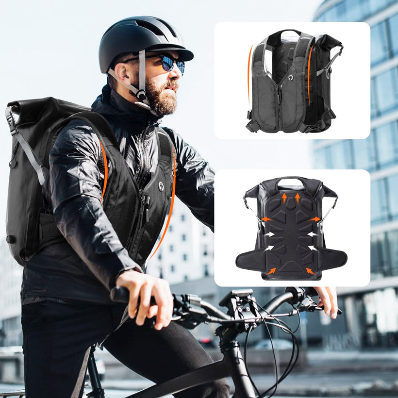 RollTop Expandable Backpack 25-30L - Grey Black