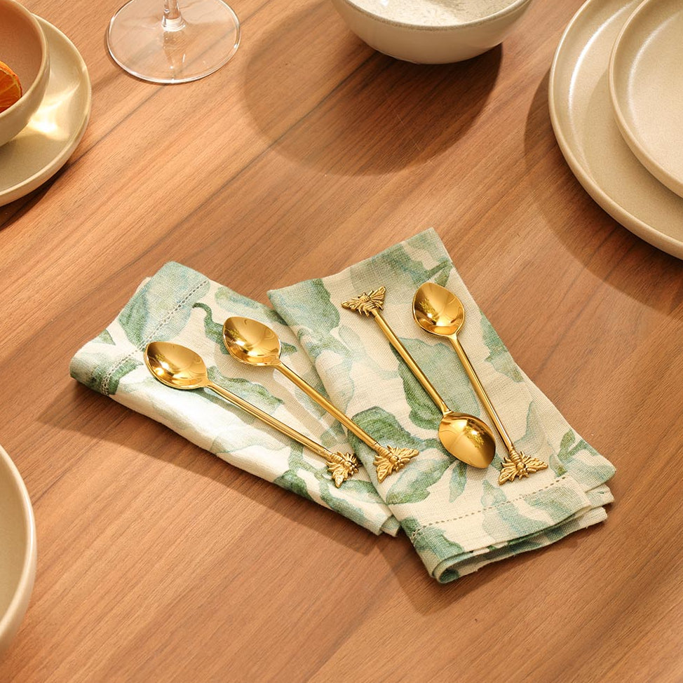 Hive Dessert Spoons, Set of 6 - Gold