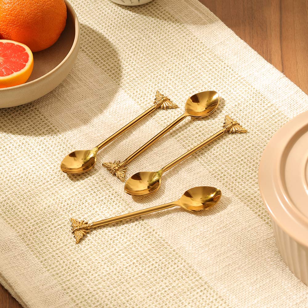 Hive Dessert Spoons, Set of 6 - Gold