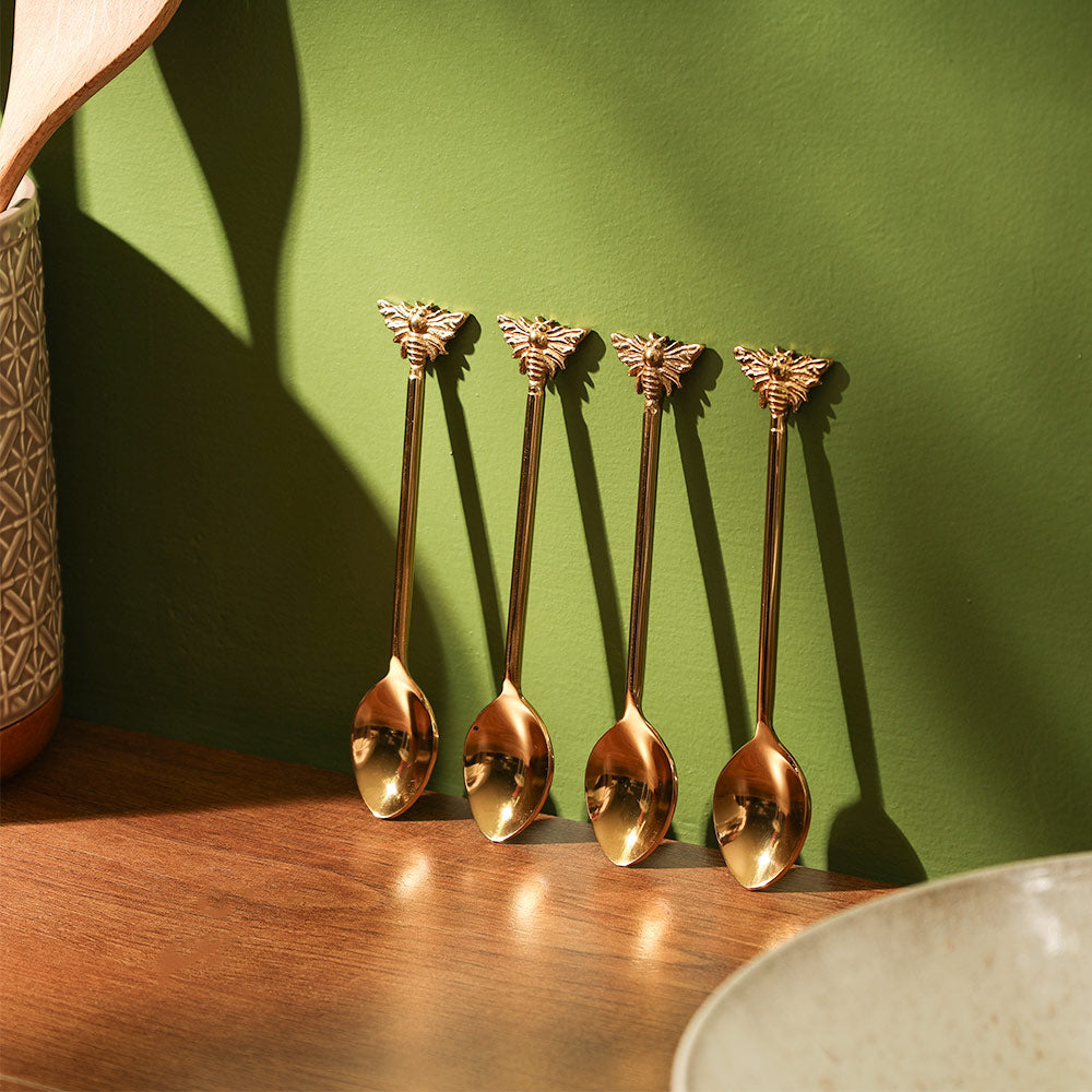 Hive Dessert Spoons, Set of 6 - Gold