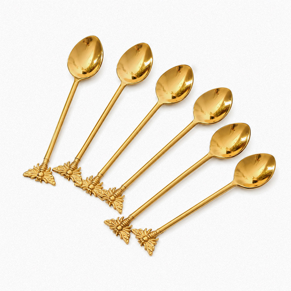 Hive Dessert Spoons, Set of 6 - Gold