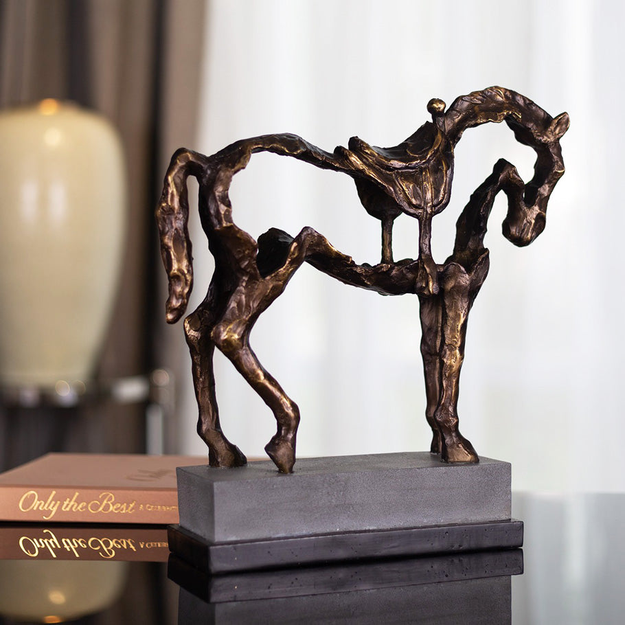 Hollow Horse Sculpture Large - Charcoal