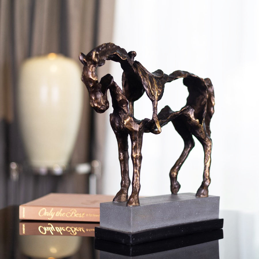 Hollow Horse Sculpture Large - Charcoal