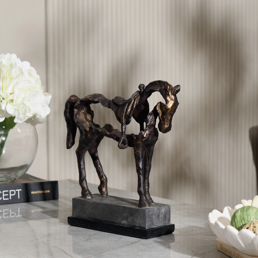 Hollow Horse Sculpture Large - Charcoal