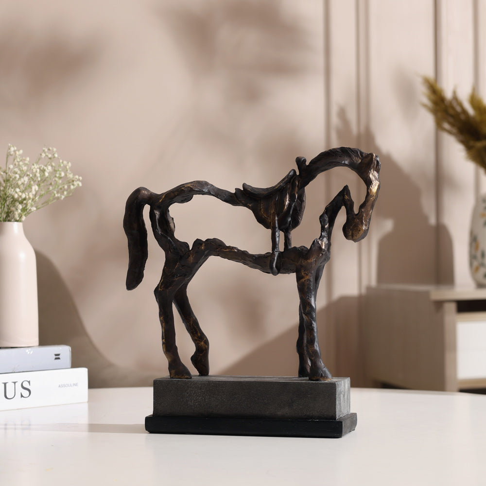 Hollow Horse Sculpture Large - Charcoal