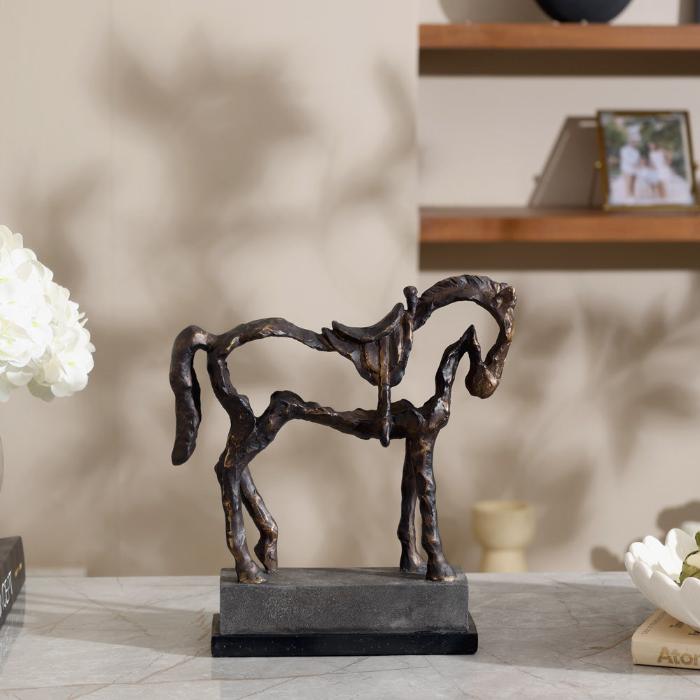 Hollow Horse Sculpture Large - Charcoal