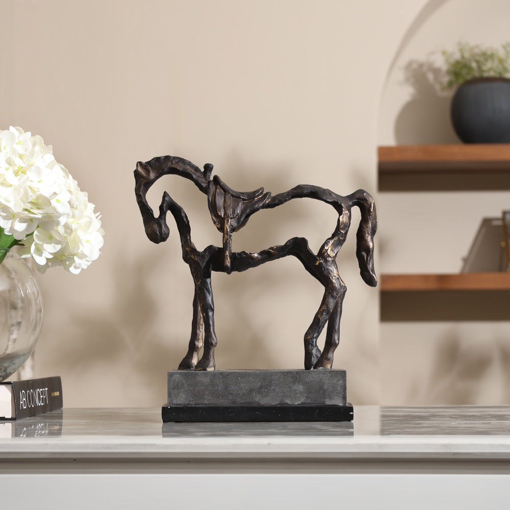 Hollow Horse Sculpture Large - Charcoal