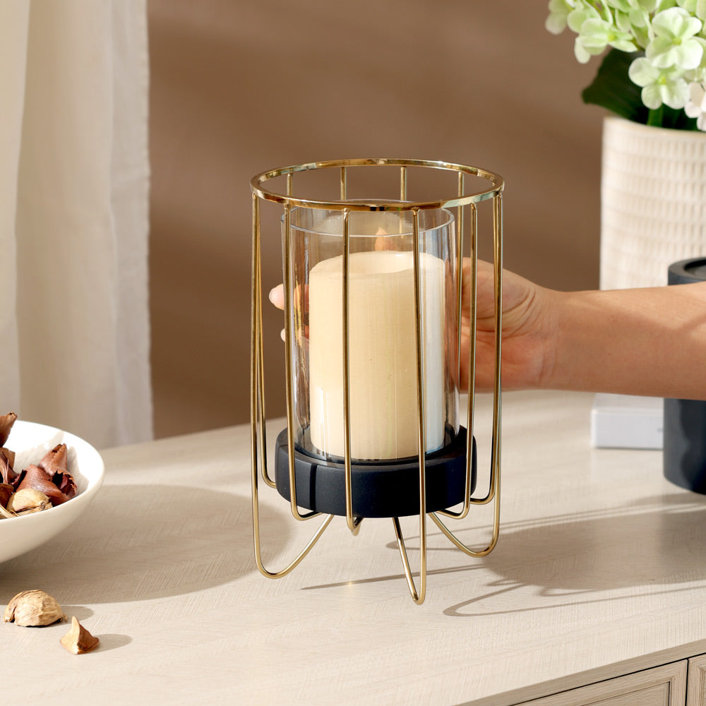 Honor Glass Hurricane Large - Gold Black