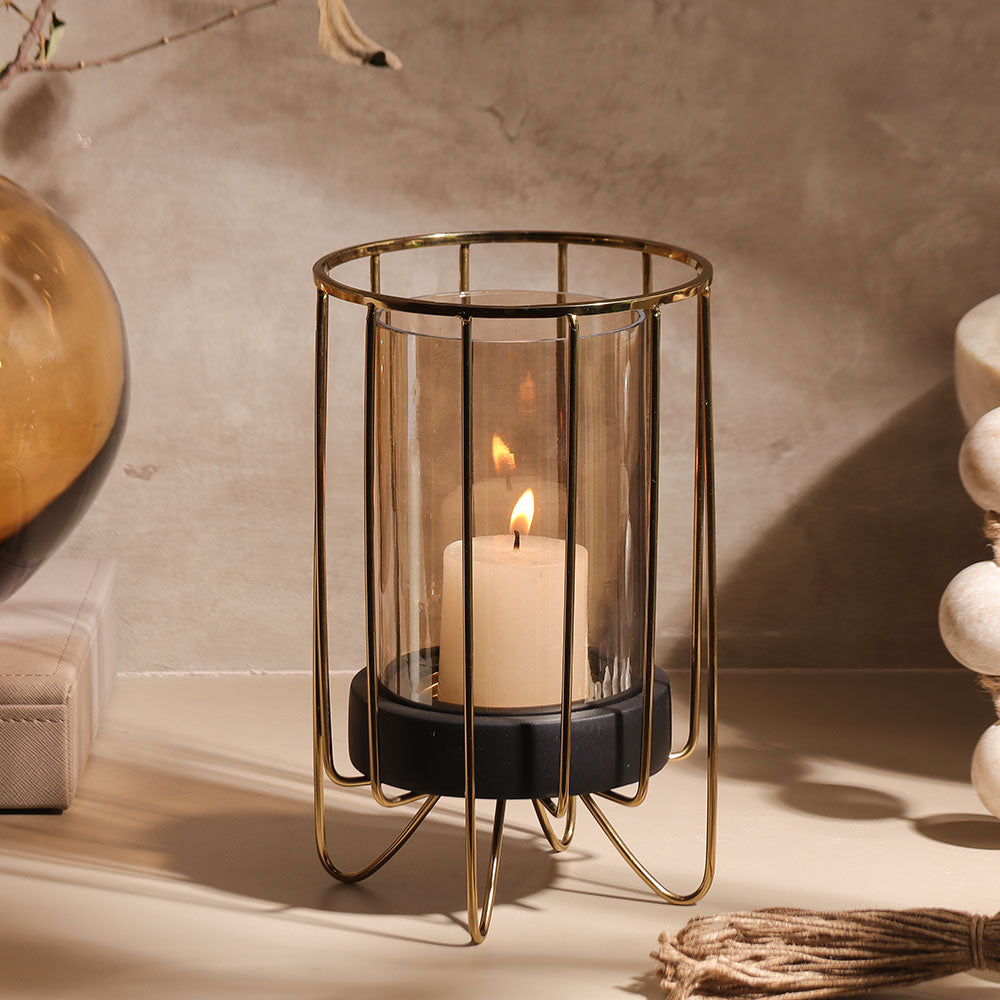 Honor Glass Hurricane Large - Gold Black