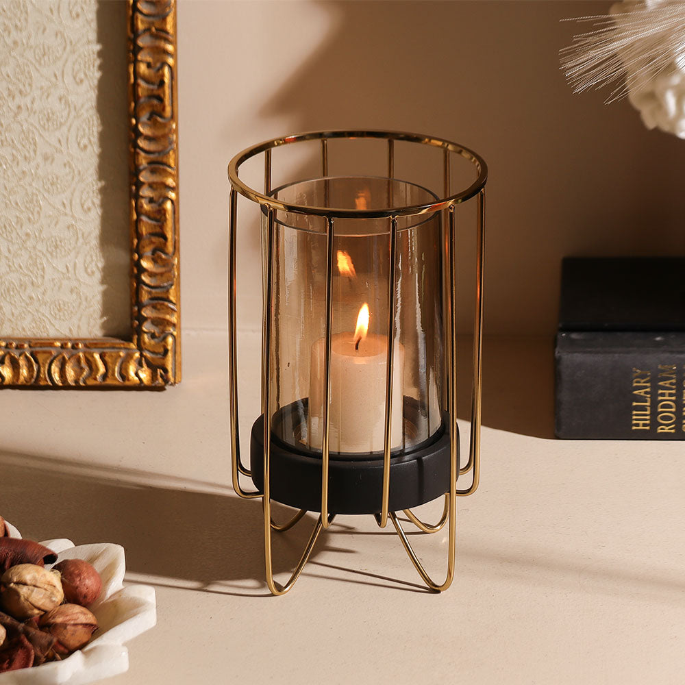 Honor Glass Hurricane Large - Gold Black