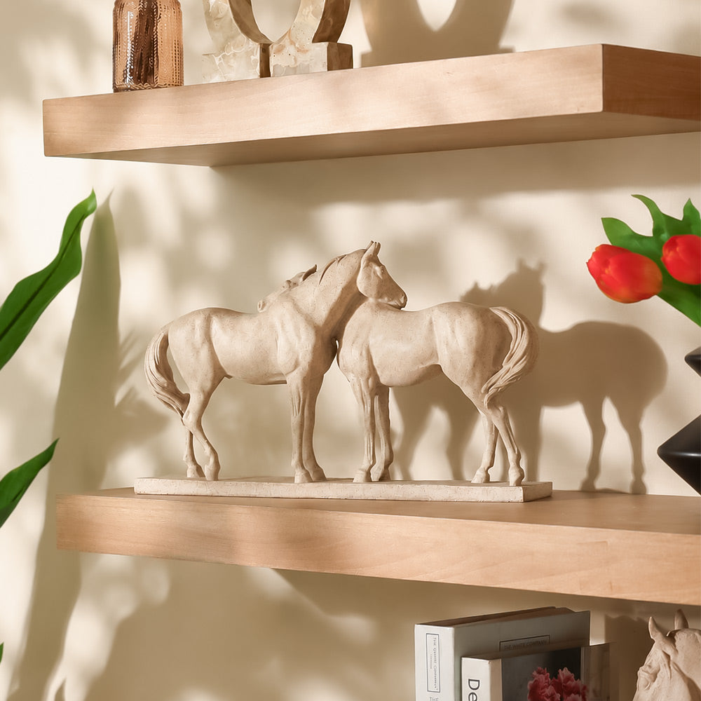 Horse and Mare Sculpture Medium - Speckled Beige