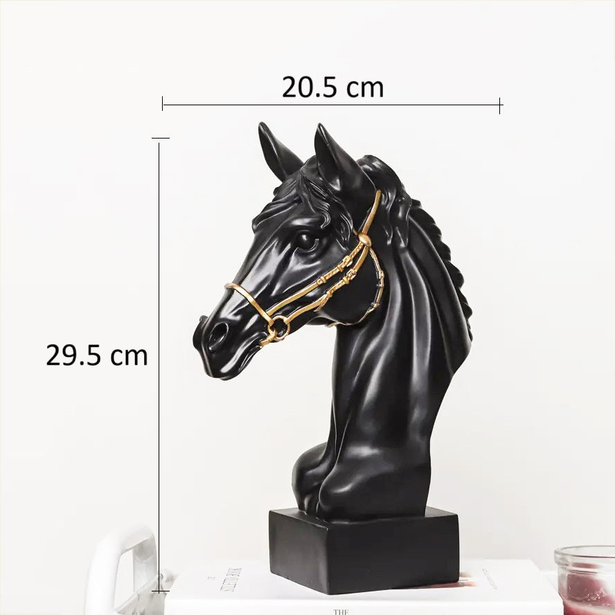 Horse Head Sculpture Medium - Black