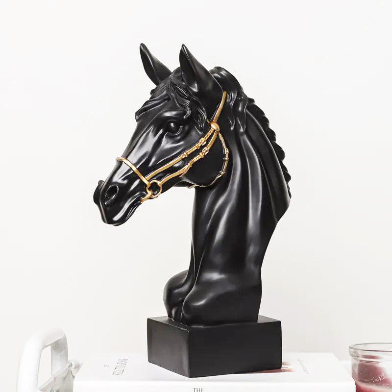 Horse Head Sculpture Medium - Black
