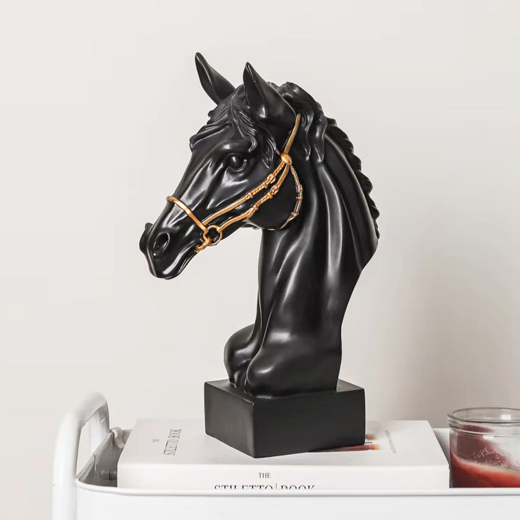 Horse Head Sculpture Medium - Black