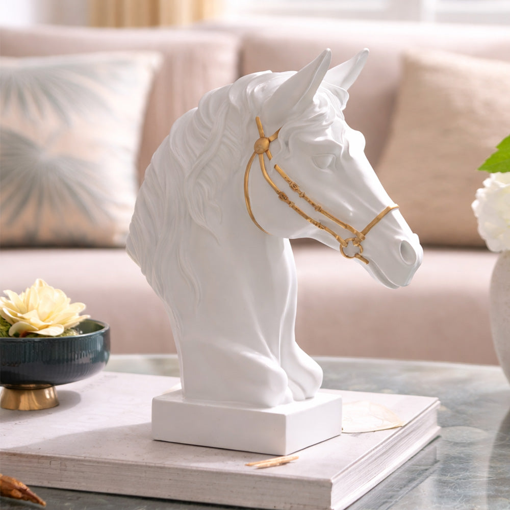 Horse Head Sculpture Medium - White