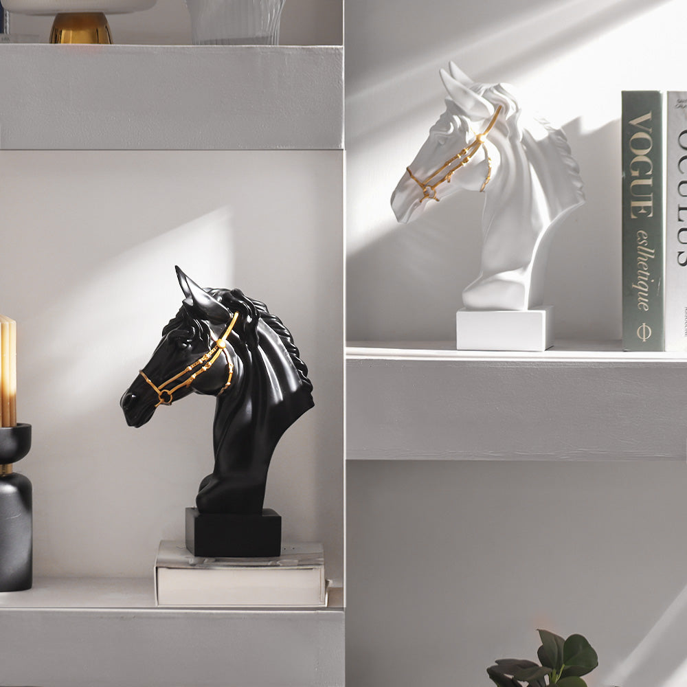 Horse Head Sculpture Medium - White