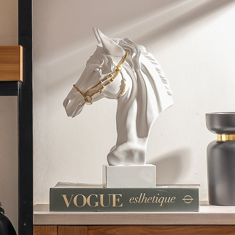 Horse Head Sculpture Medium - White