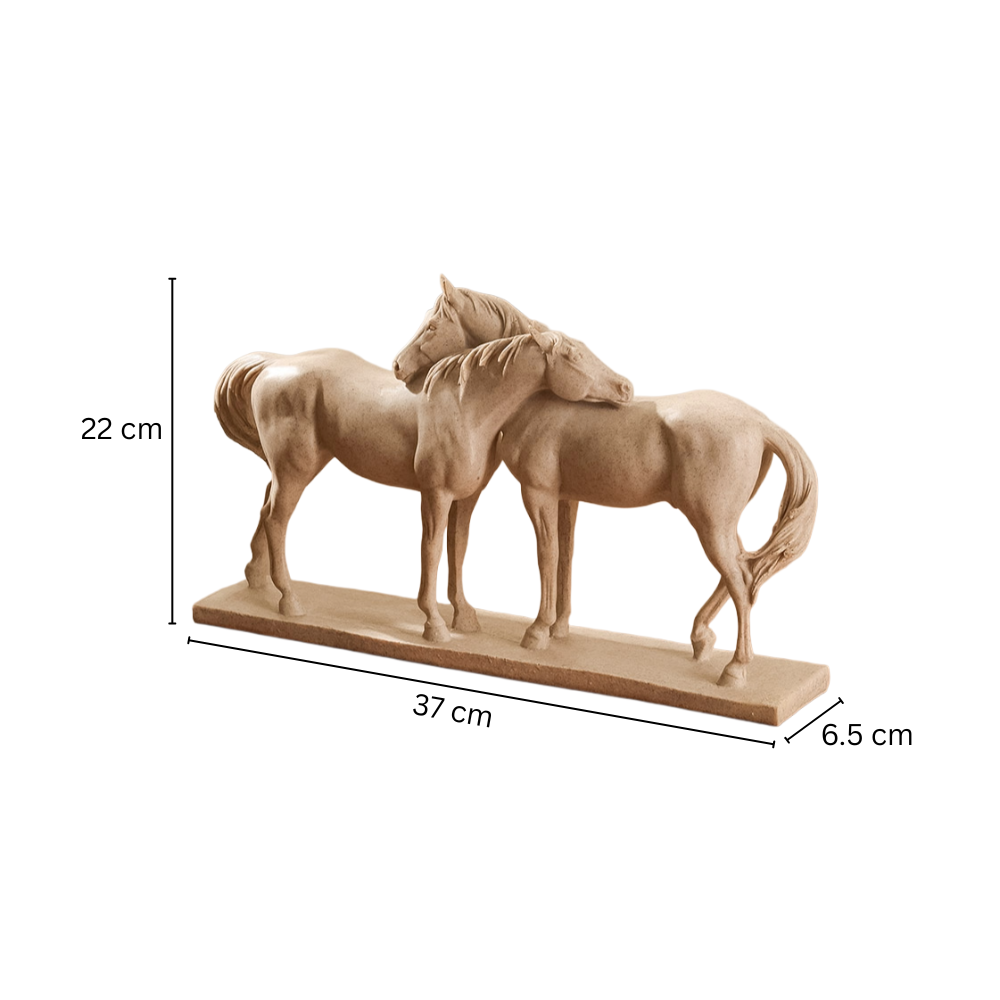 Horse and Mare Sculpture Medium - Speckled Beige