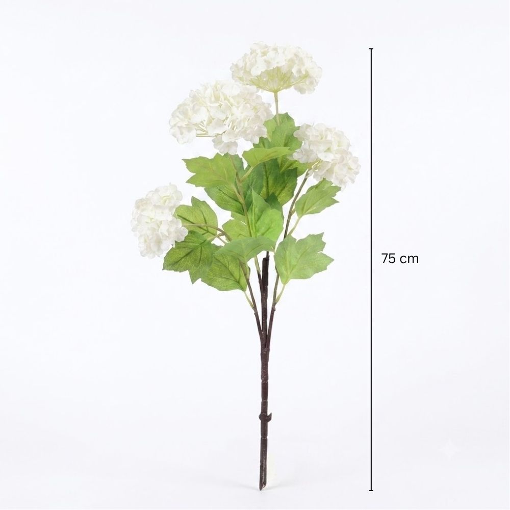 Hortensia Faux Stem - White