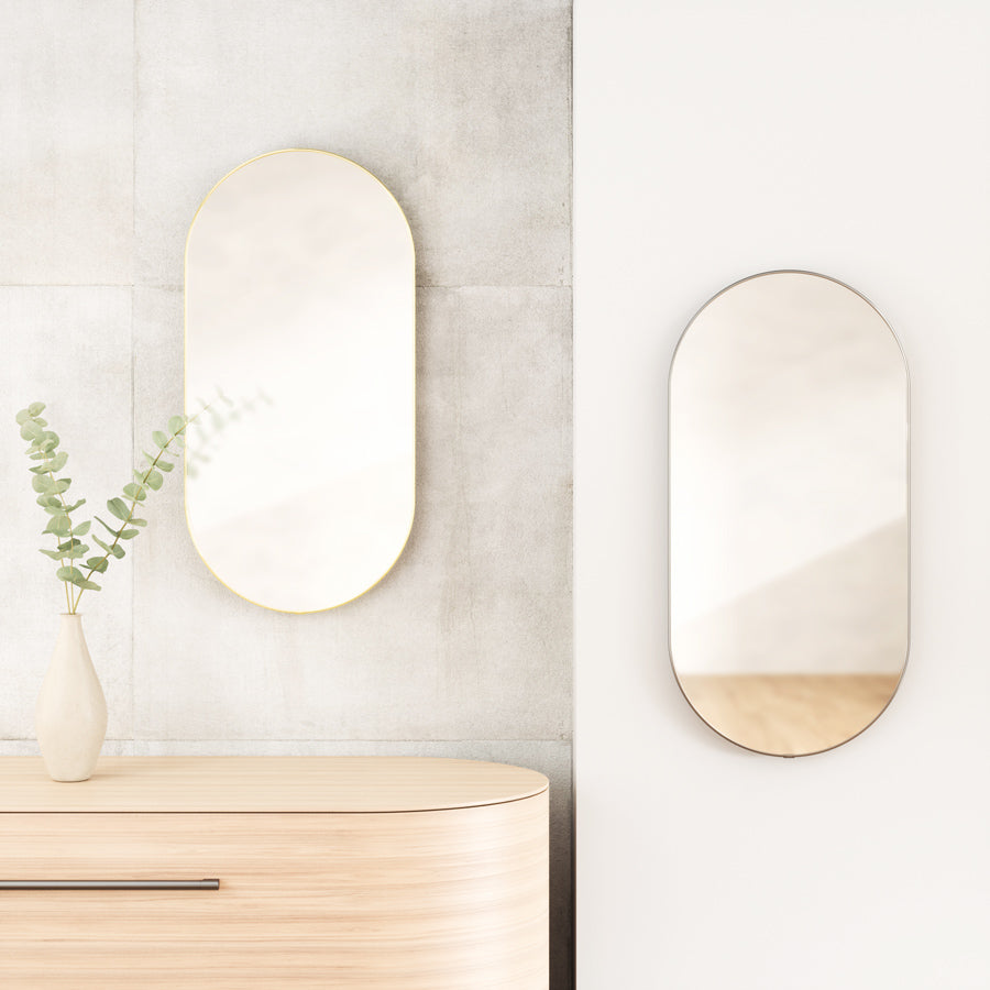 Hubba Pill Mirror 90 cm - Brass