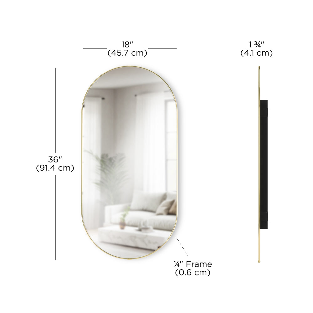 Hubba Pill Mirror 90 cm - Brass