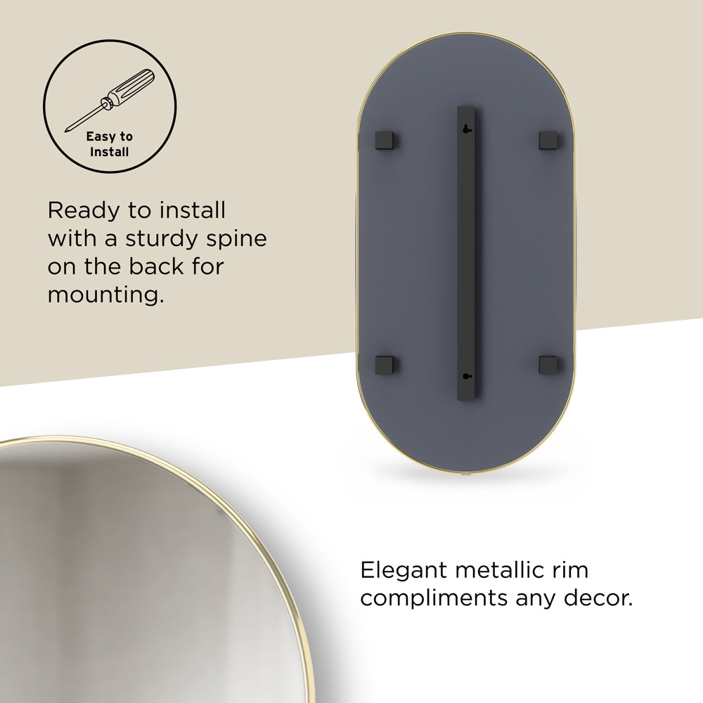 Hubba Pill Mirror 90 cm - Brass
