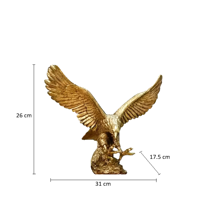 Hunting Eagle Sculpture Medium - Gold