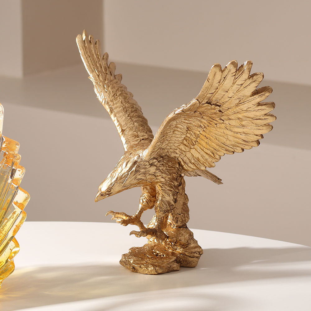 Hunting Eagle Sculpture Medium - Gold