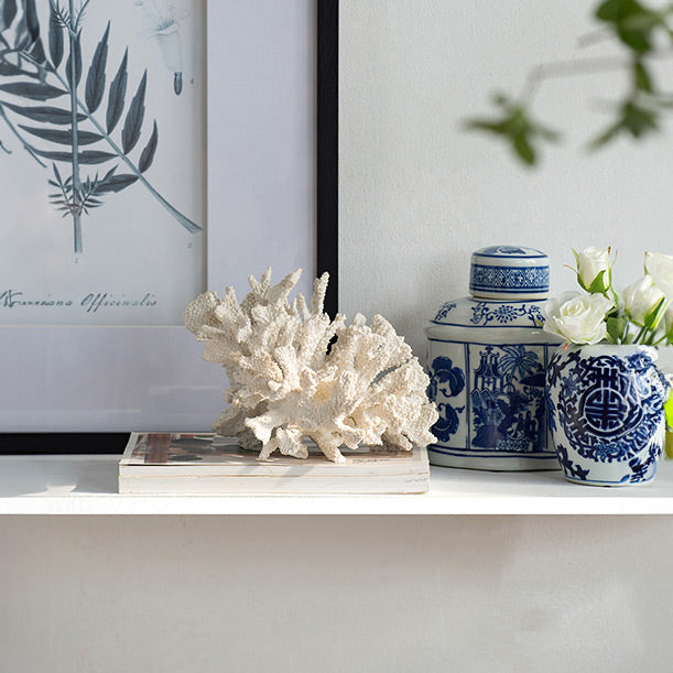 Hydra Coral Decorative Sculpture - White