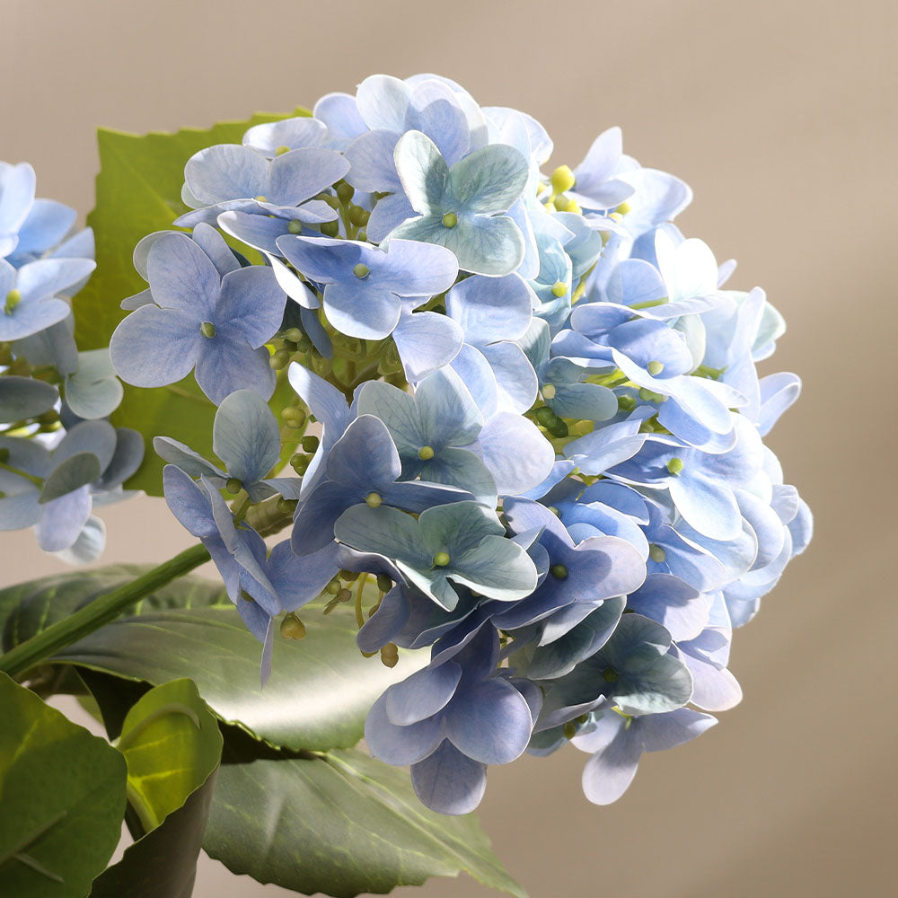 Hydrangea Artificial Potted Plant Small - Blue
