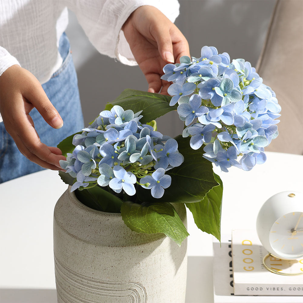 Hydrangea Artificial Potted Plant Small - Blue